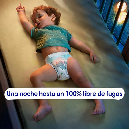 Dodot Pañales Bebé-Seco, Talla 6 (13-18 kg), 132 Pañales + Regalo de 1 Pack de 10 Toallitas Aqua Pure 99% Agua, Una Noche Hasta Un 100% Libre De Fugas, Pack mensual