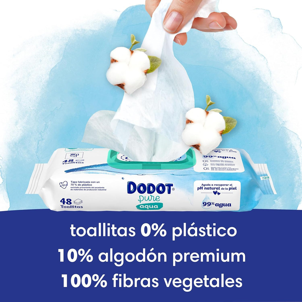 Dodot Aqua Pure Baby Wipes, 1536 Wipes, Helps Restore Skin's Natural PH, 99% Water