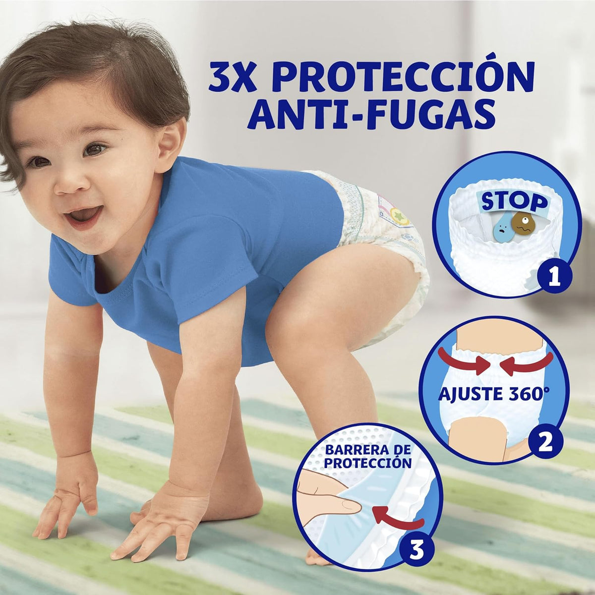 Dodot Baby Pants Diapers, Size 5, 12-17 kg, 180 Diapers, 360° Adjustment Anti-Leak Diaper, Monthly Pack